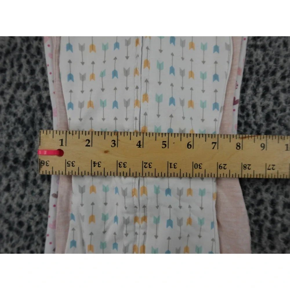 SwaddleMe Zipper Swaddle Pods 3‎ Pack Newborn SM/MED Pink Hearts Arrows Peach